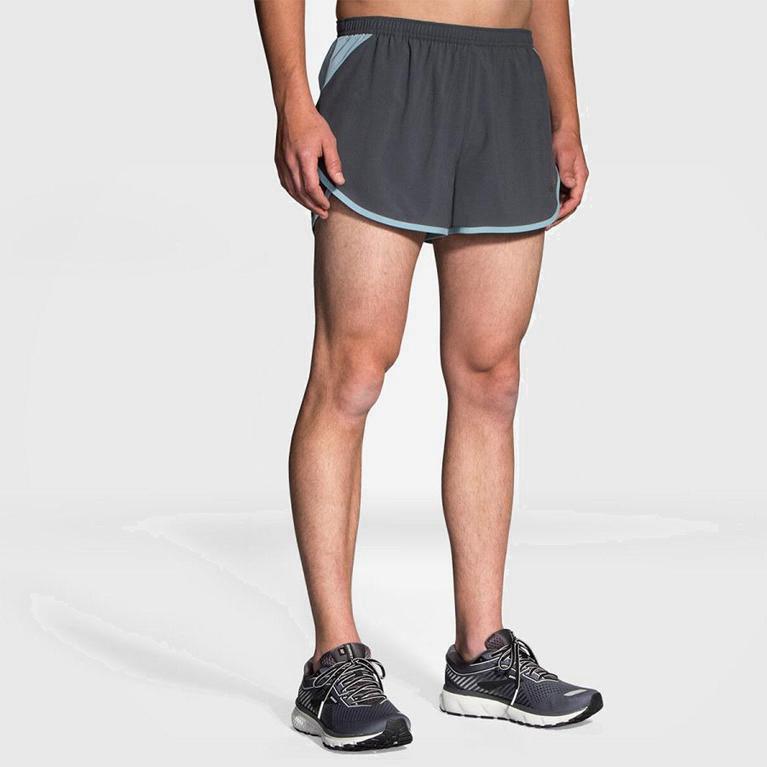 Brooks Hightail 3 Split Hardloopshorts voor Heren Grijs (KVOQE-4281)